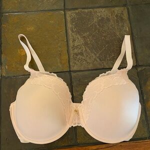 Natori baby pink refined contour lace trim full coverage T shirt bra 36D EUC
